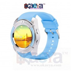 OkaeYa- V8 Bluetooth Smartwatch With Sim & TF Card Support With Apps Like Facebook And WhatsApp Touch Screen Multi Language Compatible With All Android And IOS Devices Wrist Watch Phone With Activity Trackers And Fitness Band (Assorted Colour)